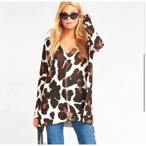 Show Me Your Mumu Hug Me Sweater Wildcat Knit Size X Small Oversized